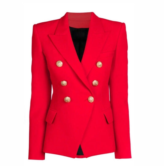 Lady In Red Double Breasted Blazer