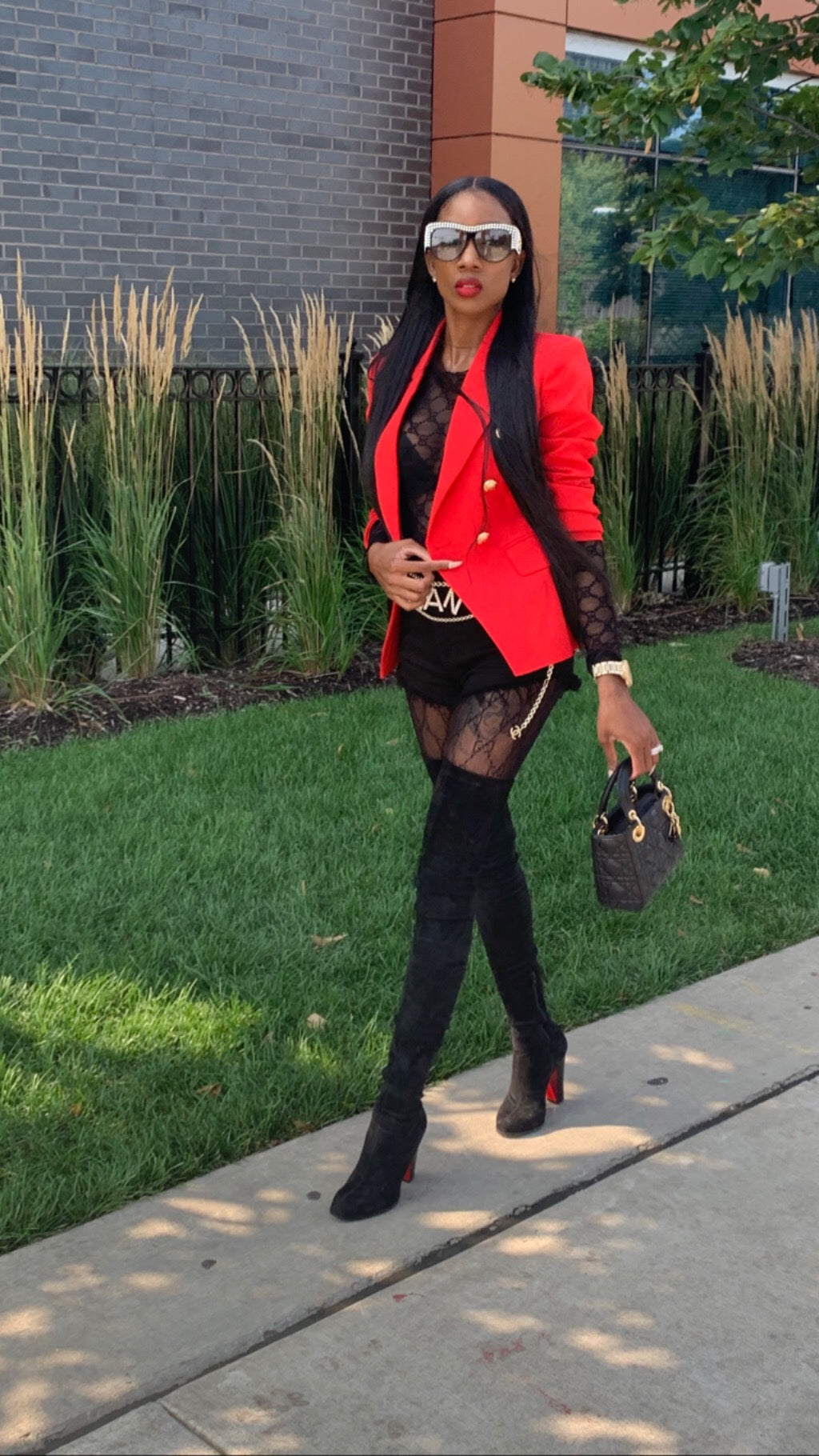 Lady In Red Double Breasted Blazer