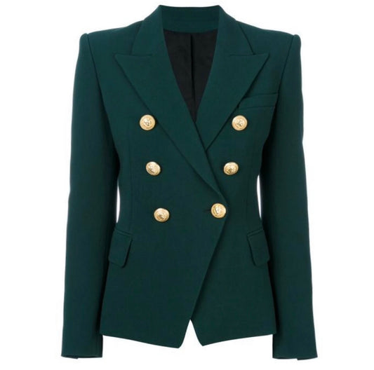 Hunter Green Double Breasted Blazer