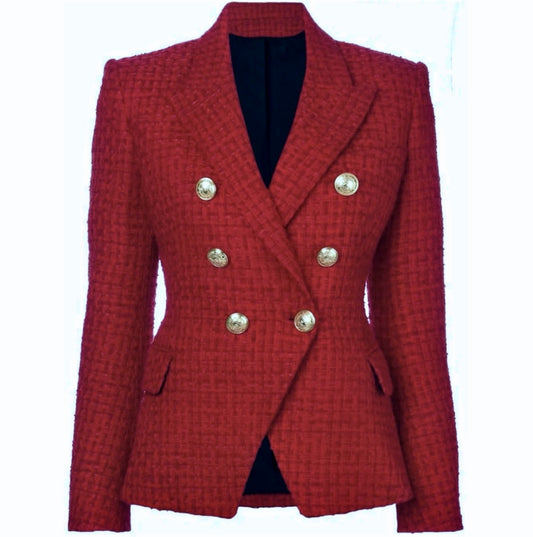 Tweed Burgundy Blazer