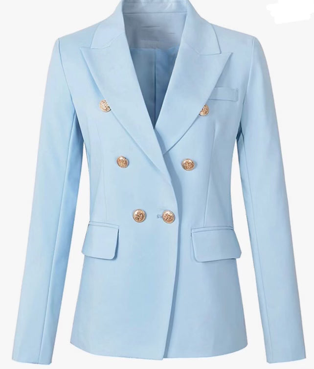 PowHER Blue Double Breasted Blazer (Seasonal Exclusive)